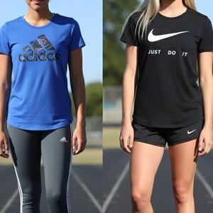 Nike Black Girls T-Shirt And Adidas T Shirt Bundle Of 2
